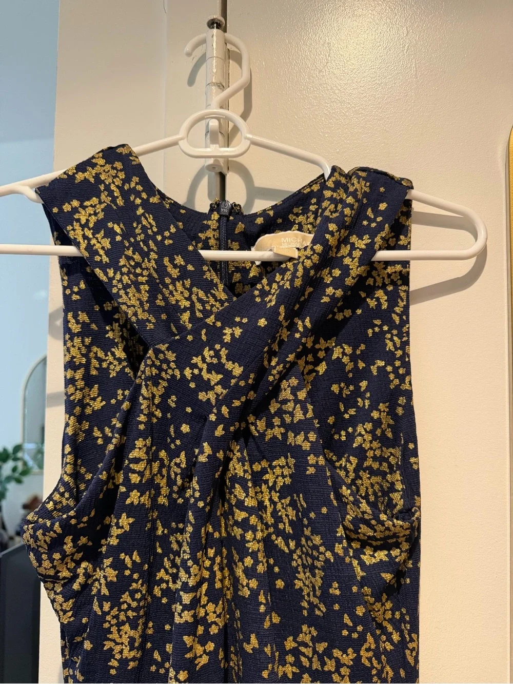 Michael Kors Navy and Gold Floral Dress